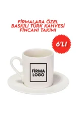 İthal Türk Kahvesi Fincan Takımı - 6'lı Beyaz