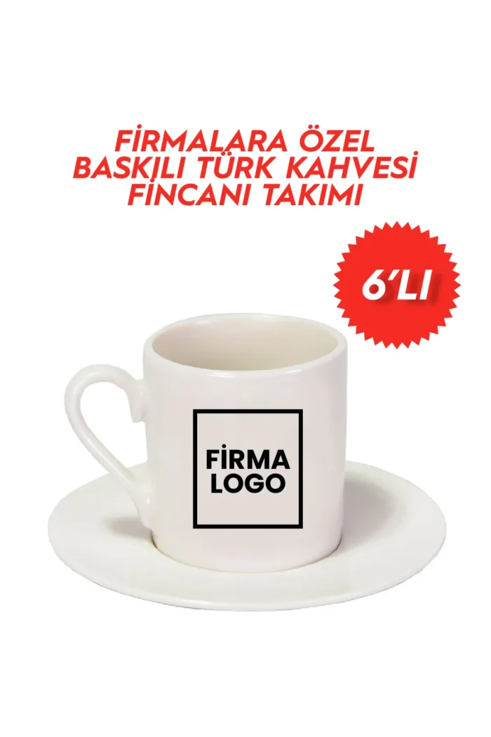 İthal Türk Kahvesi Fincan Takımı - 6'lı Beyaz