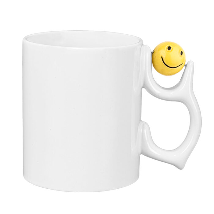 Emoji Porselen Beyaz Kupa Bardak