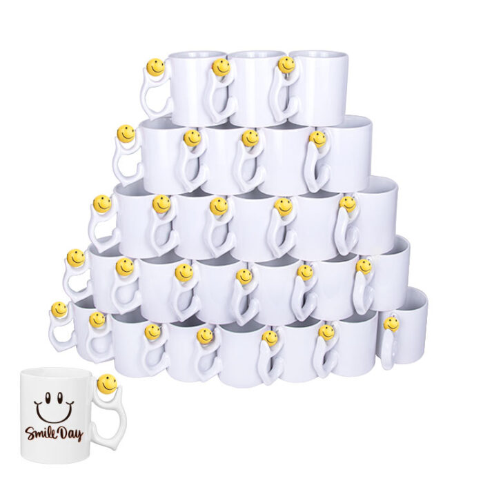 Emoji Porselen Beyaz Kupa Bardak