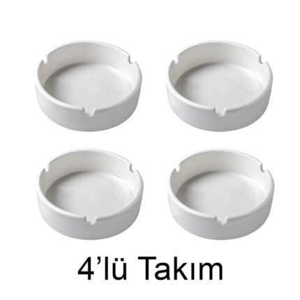 Porselen Kül Tablası - 4'lü Paket