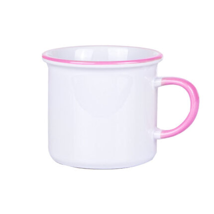 Kulpu ve Ağız Çevresi Pembe Enamel Kupa