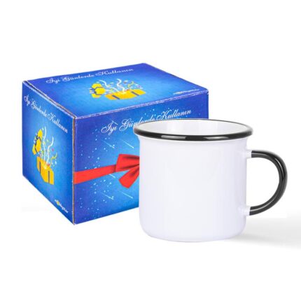 Kulpu ve Ağız Çevresi Siyah Enamel Kupa