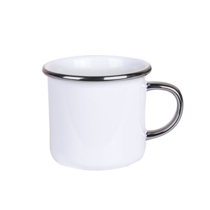 Porselen Gümüş Yaldızlı Enamel Kupa Bardak