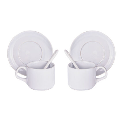 Porselen İkili Kaşıklı Fincan Seti