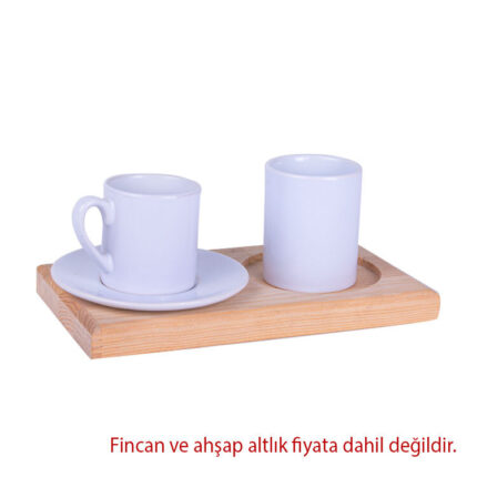 Porselen Kulpsuz İkili Fincan Seti