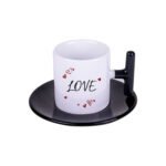 T Kulplu Türk Kahvesi Fincan Takımı - 6'lı Siyah Takım