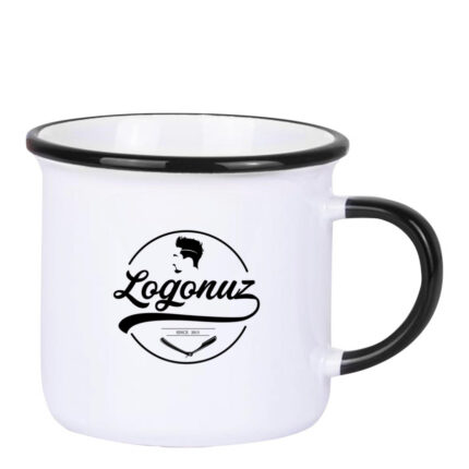 Kulpu ve Ağız Çevresi Siyah Enamel Kupa