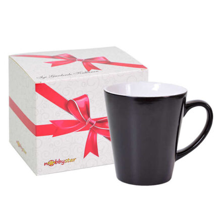 12oz Sihirli Konik Siyah Kupa