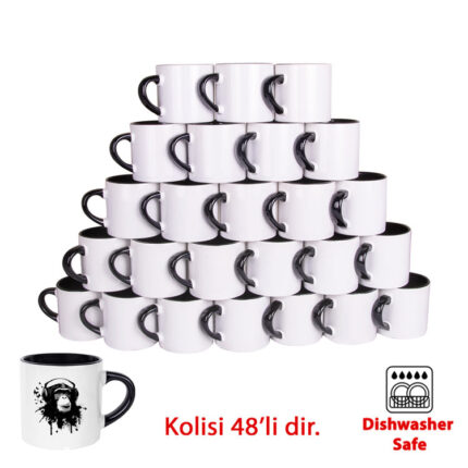 Porselen Siyah Nescafe Fincanı