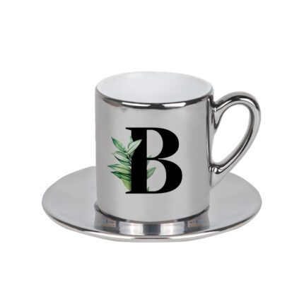 Porselen Türk Kahvesi Fincanı - 6'lı Aynalı Gümüş