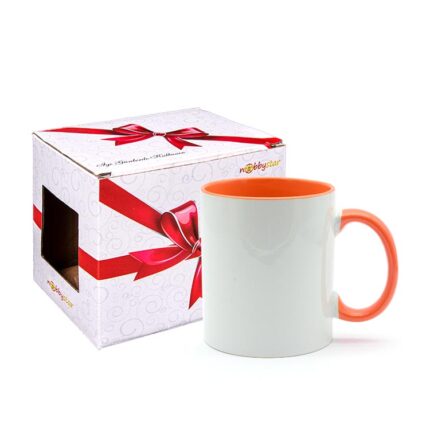 Porselen Kulpu ve İçi Turuncu Kupa