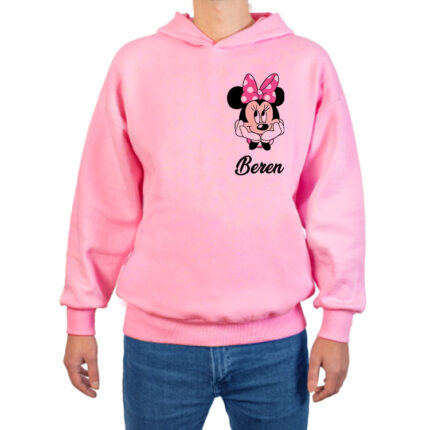 Kapşonlu Pembe Sweatshirt