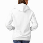 Kapşonlu Cepsiz Beyaz Sweatshirt