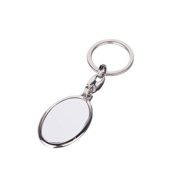 Oval Tek Taraflı Metal Anahtarlık - 2'li Paket