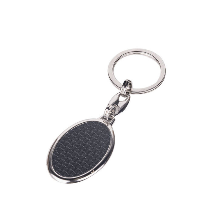 Oval Tek Taraflı Metal Anahtarlık - 2'li Paket